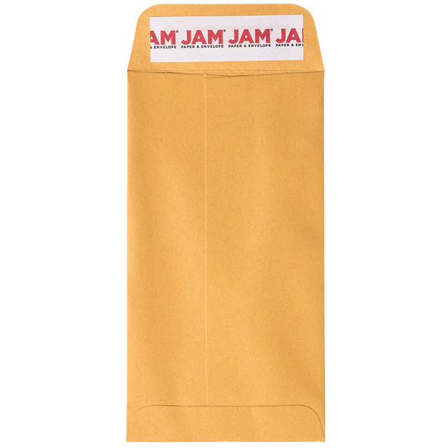 JAM PAPER AND ENVELOPE JAM Paper 400238464I  #7 Kraft Manila Coin Envelopes, 3-1/2in x 6-1/2in, Brown, Pack Of 50 Envelopes