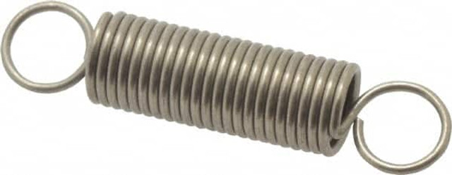 Gardner Spring E23C-SS Extension Spring: 0.312" OD, 4.91 lb Max Load, 2.68" Extended Length, 0.0348" Wire Dia, Cross-Over