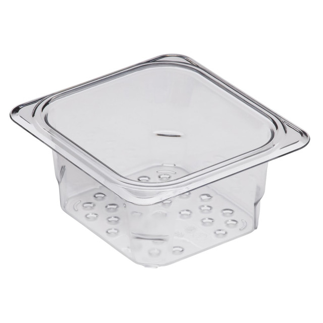 CAMBRO MFG. CO. Cambro 63CLRCW135CAM  Camwear GN 1/6 Size 3in Colander Pans, Clear, Set Of 6 Pans