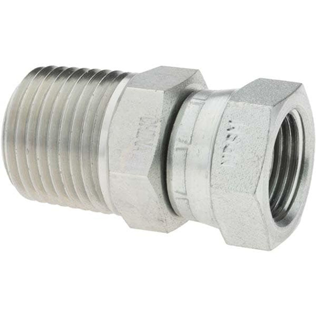 Parker KP70923 Hydraulic Hose Swivel Adapter: 8 mm, 1/2-14, 6,000 psi