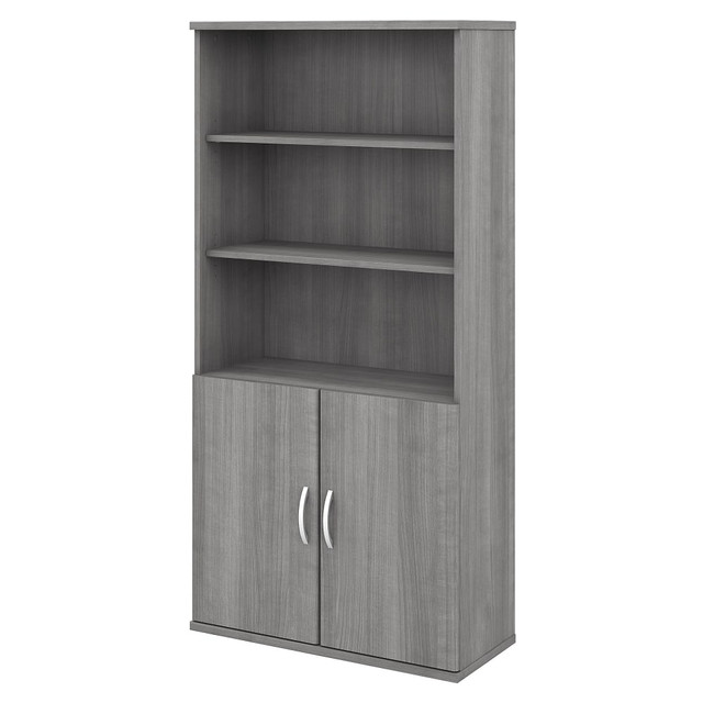 BUSH INDUSTRIES INC. STC015PG Bush Business Furniture Studio C 73inH 5-Shelf Bookcase With Doors, Platinum Gray, Standard Delivery BUSH INDUSTRIES INC. STC015PG Bush Business Furniture Studio C 73inH 5-Shelf Bookcase With Doors, Platinum Gray, Standard Delivery