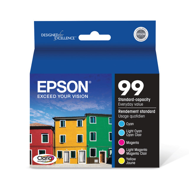 EPSON AMERICA INC. T099920-S Epson 99 Claria Cyan, Magenta, Yellow Ink Cartridges, Pack Of 3, T099920