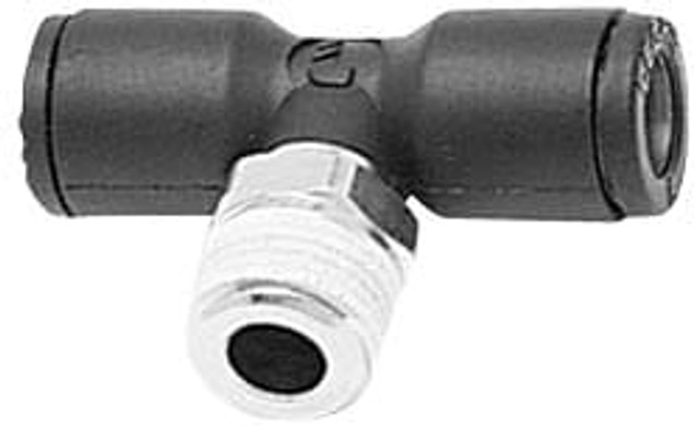 Legris 3108 55 10 Push-To-Connect Tube to Male BSPT Tube Fitting: Male Branch Tee, 1/8" Thread, 3/16" OD