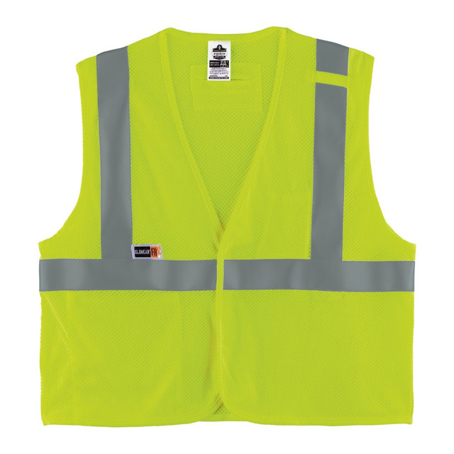 ERGODYNE CORPORATION Ergodyne 21863  GloWear Flame-Resistant Hi-Vis Safety Vest, Type R, Class 2, Small/Medium, Lime