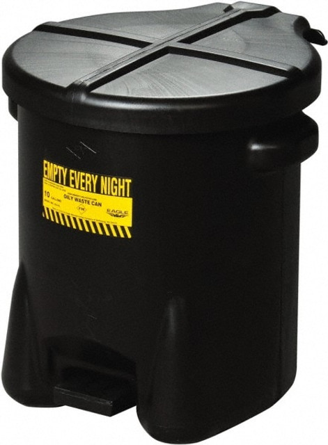 Eagle 935FLBLK 10 Gallon Capacity, HDPE Waste Can with Foot Lever