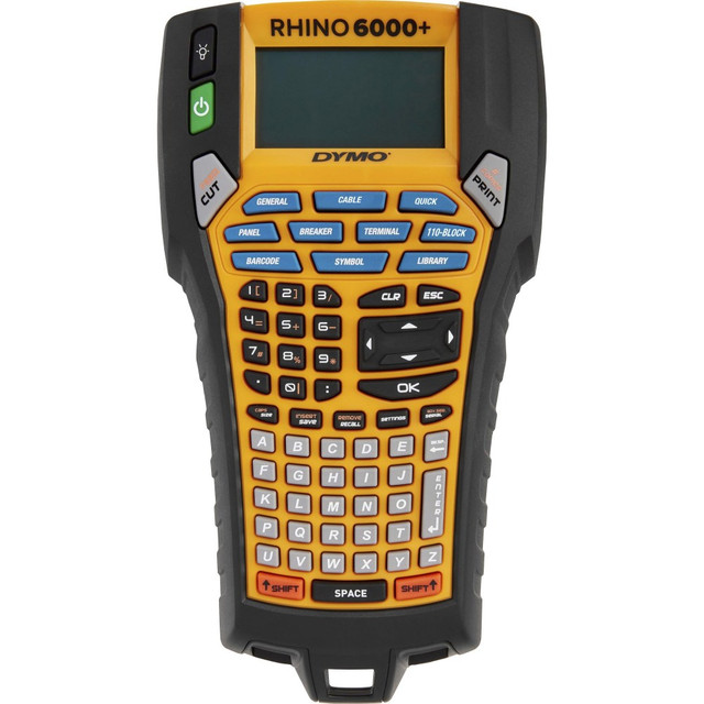 NEWELL BRANDS INC. 2122499 Dymo Rhino 6000+ Industrial Label Maker - 180 dpi - LCD Screen - Black, Yellow - PC - for Industry NEWELL BRANDS INC. 2122499 Dymo Rhino 6000+ Industrial Label Maker - 180 dpi - LCD Screen - Black, Yellow - PC - for Industry