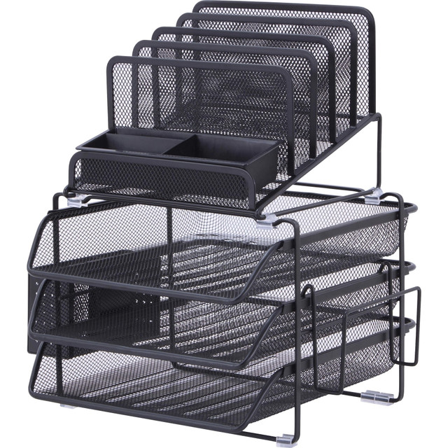 LORELL 95251  Mesh 4-Tier Desk Organizer, Black