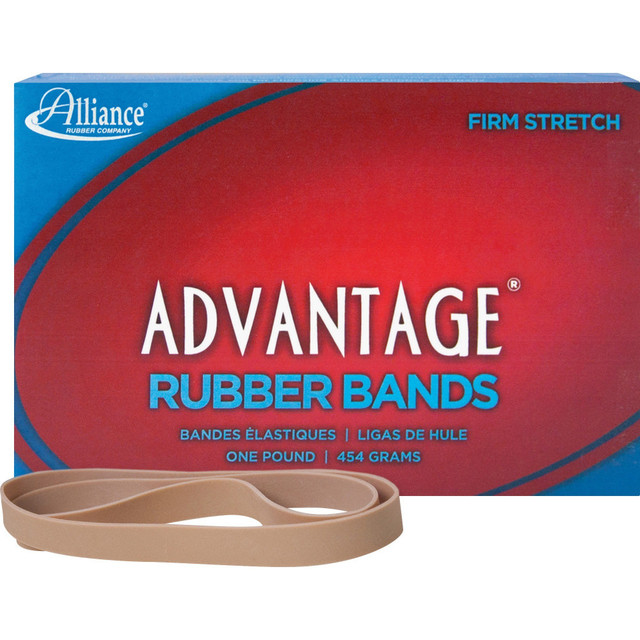 ALLIANCE RUBBER CO 27075 Alliance Rubber Advantage Rubber Bands, Size 107, 7in x 5/8in, Natural, Box Of 40 ALLIANCE RUBBER CO 27075 Alliance Rubber Advantage Rubber Bands, Size 107, 7in x 5/8in, Natural, Box Of 40