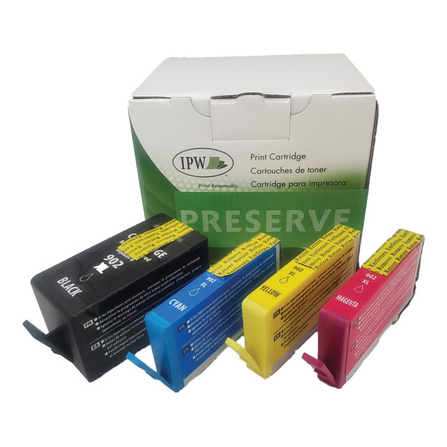 IMAGE PROJECTIONS WEST, INC. IPW Preserve 140-902-ODP  Remanufactured Black And Cyan, Magenta, Yellow High-Yield Ink Cartridge Replacement For HP 902XL, Pack Of 4, 140-902-ODP