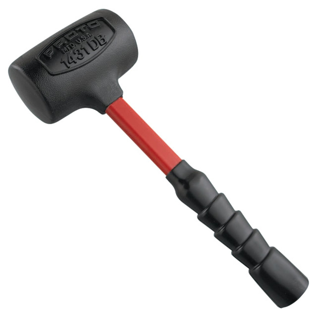 BLACK & DECKER/INDUS. CONST. 577-1431DB Dead Blow Hammer, 4 lb Head, 2-7/8 in Dia., 14-3/8 in Handle, Black/Red