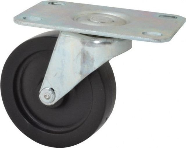 Shepherd 102941 Swivel Top Plate Caster: Polyolefin, 3" Wheel Dia, 13/16" Wheel Width, 120 lb Capacity, 3-1/2" OAH