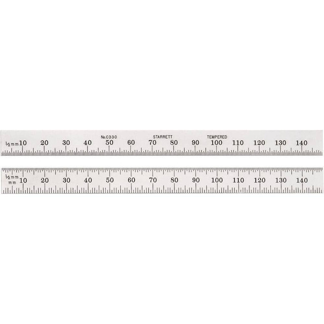 Starrett 51329 Steel Rule: 150 mm OAL, Metric Graduation, Flexible, 12.7 mm OAW