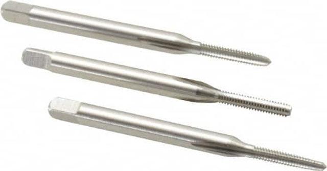 Cleveland C54092 Tap Set: #2-56 UNC, 3 Flute, Bottoming Plug & Taper, High Speed Steel, Bright Finish