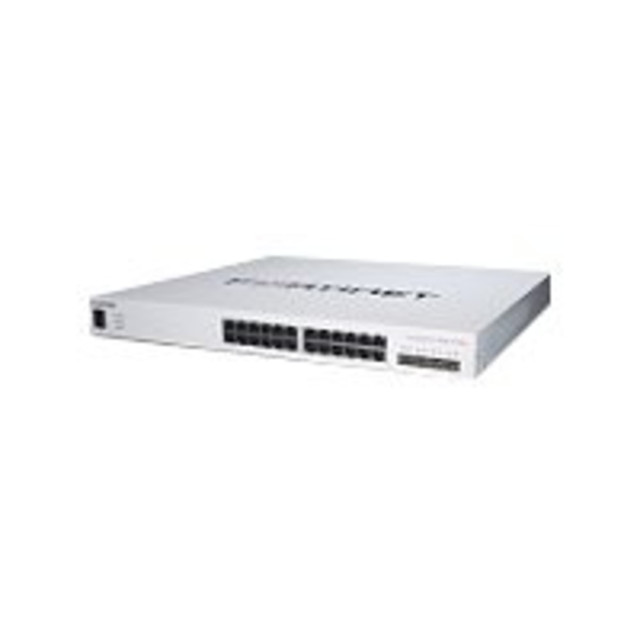 GEORGIA PEACH PRODUCTS, INC. FS-424E-POE Fortinet FortiSwitch 424e - Switch - L3 - managed - 24 x 10/100/1000 (PoE+) + 4 x 1 Gigabit / 10 Gigabit SFP+ - rack-mountable - PoE+