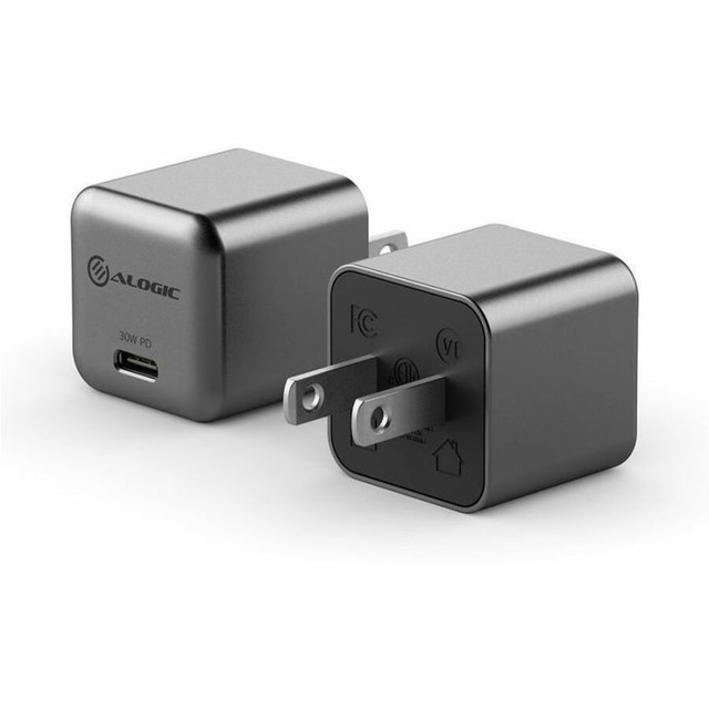 ALOGIC USA WCG1X30SGR-US Alogic 30W Rapid Power USB-C Miniature GaN Charger - 30 W - 120 V AC, 230 V AC Input ALOGIC USA WCG1X30SGR-US Alogic 30W Rapid Power USB-C Miniature GaN Charger - 30 W - 120 V AC, 230 V AC Input