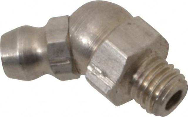 PRO-LUBE GFTSS1-42845-10 Standard Grease Fitting: 45 ° Head, 1/4-28 PTF