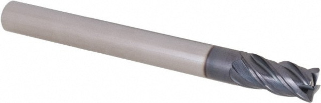 SGS 36570 Corner Radius End Mill: 1/4" Dia, 1/2" LOC, 0.0150 to 0.0200" Radius, 4 Flutes, Solid Carbide