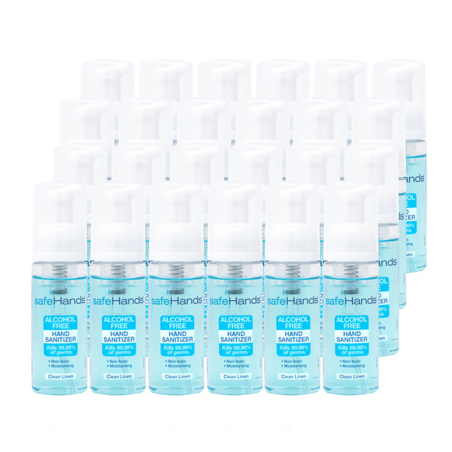 SAFEHANDS SOLUTIONS, LLC SHC-1.75-24C safeHands Alcohol-Free Hand Sanitizer, Clean Linen Scent, 1.75 Oz, Pack Of 24 Bottles SAFEHANDS SOLUTIONS, LLC SHC-1.75-24C safeHands Alcohol-Free Hand Sanitizer, Clean Linen Scent, 1.75 Oz, Pack Of 24 Bottles