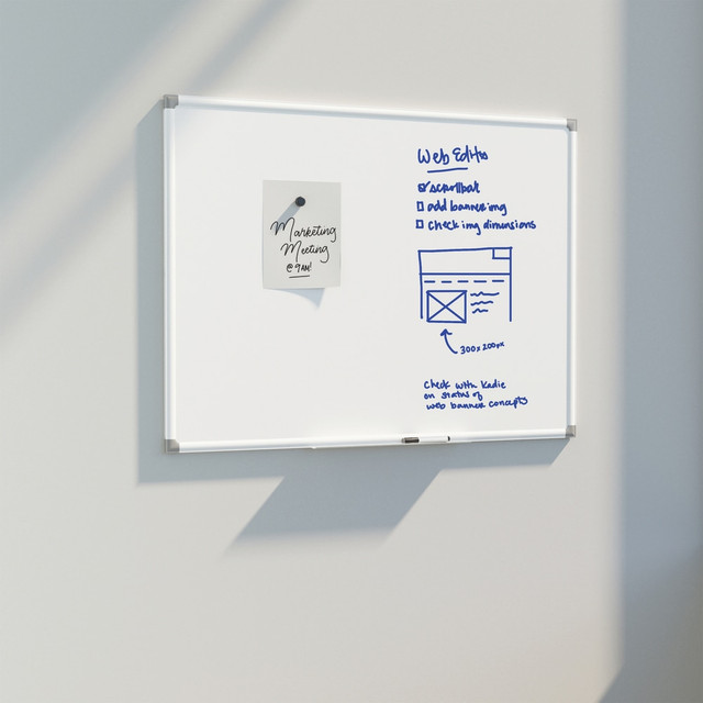 UBRANDS, LLC 4901U00-01 U Brands Magnetic Dry Erase Porcelain Steel Board, 72in X 47in, White Aluminum Frame