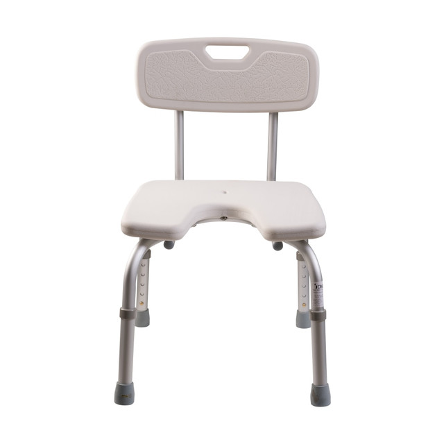 MABIS HEALTHCARE, INC. 522-1712-1999 DMI U-Shape Bath And Shower Chair With Removable Backrest, 17inH x 15 3/4inW x 14inD, White
