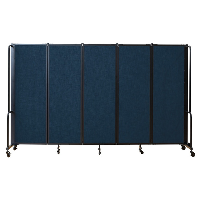 OKLAHOMA SOUND CORPORATION RDB6-5PT04/1 National Public Seating Room Divider, 5-Section, 72inH x 27inW x 118inD, Blue