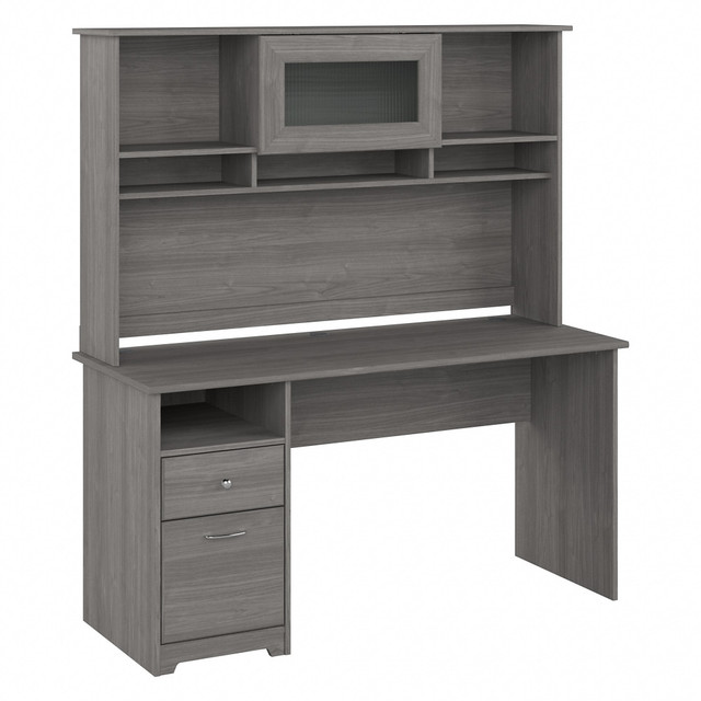 BUSH INDUSTRIES INC. CAB042MG Bush Furniture Cabot 60inW Computer Desk With Hutch, Modern Gray, Standard Delivery BUSH INDUSTRIES INC. CAB042MG Bush Furniture Cabot 60inW Computer Desk With Hutch, Modern Gray, Standard Delivery