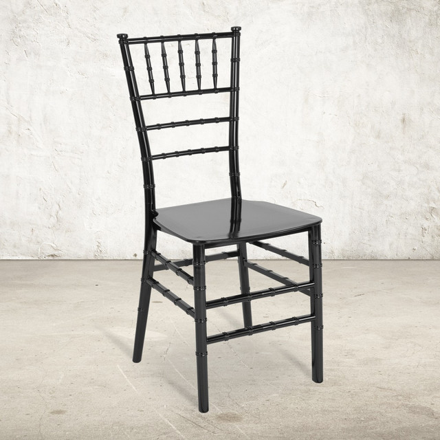 FLASH FURNITURE LEBLACKM  HERCULES Series Resin Stackable Chiavari Chair, Black