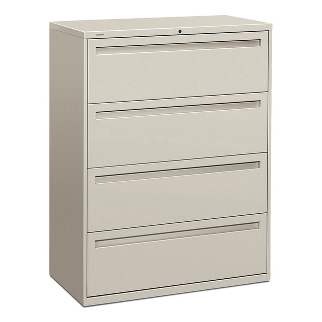 HNI CORPORATION 794L-Q HON Brigade 700 42inW x 19-1/4inD Lateral 4-Drawer File Cabinet, Light Gray