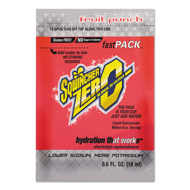 THE SQWINCHER CORPORATION 015501-FP Sqwincher Fast Pack Electrolyte Replenishment Concentrate, Fruit Punch Lite, 0.6 Oz, Case of 200