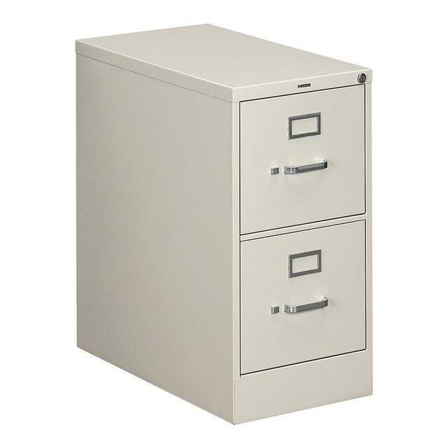 When your office goes through a lot of paperwork on a regular basis, its important to have an easy way to organize it all. This HON vertical file cabinet features locking drawers to offer you peace of mind while you are away and help keep sensitive files protected while in storage. Easily access paperwork all the way in the back thanks to the fully extending drawers, and enjoy the durable design thats made to last with seamless welded corners.  Pre-installed core removable lock.  High-side, full-extension drawers.  Seamless welded corners.  Backed by The HON Full Lifetime warranty.  SCS Indoor Advantage Gold certified - meets strict indoor air quality guidelines. Ranked in two tiers: Certified and Gold.  BIFMA level 2 certified - reduced impact from multiple eco-attributes and/or social attributes. Ranked in three tiers: level 1, 2, or 3.  Tested to meet ANSI/BIFMA Performance Standards - Manufacturer testing has been conducted on this product to meet specific performance requirements and safety standards set forth by the American National Standards Institute (ANSI) and the Business and Institutional Furniture Manufacturers.  Less harsh chemicals - made with fewer harsh chemicals, or safer chemicals than typical alternatives, helping  reduce your use of and exposure to substances that may be more harmful to your health and the environment.  Contains Recycled Content - See Specs for Details.