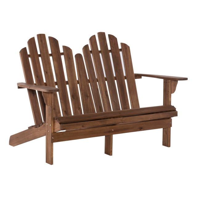 LINON HOME DECOR PRODUCTS, INC Linon OFDP1258  Troy Adirondack Outdoor Double Bench, Teak