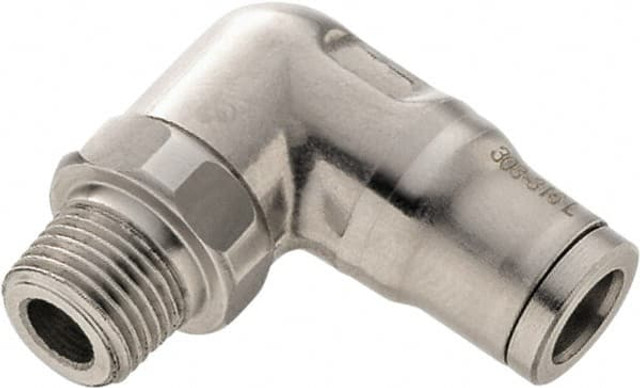 Legris 3889 10 13 Push-To-Connect Tube to Male & Tube to Male BSPT Tube Fitting: Male Elbow, 1/4" Thread