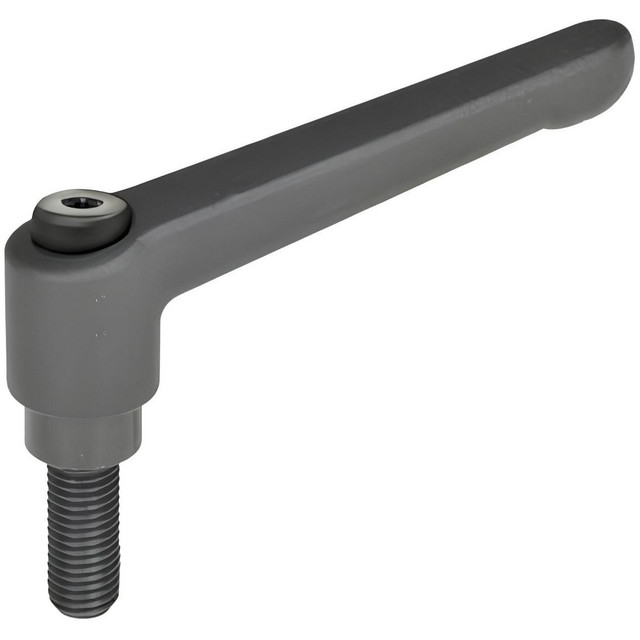 J.W. Winco 12N50A05K Metric Threaded Stud Adjustable Clamping Handle: M12 x 1.75 Thread, 30 mm Hub Dia, Zinc Die Cast