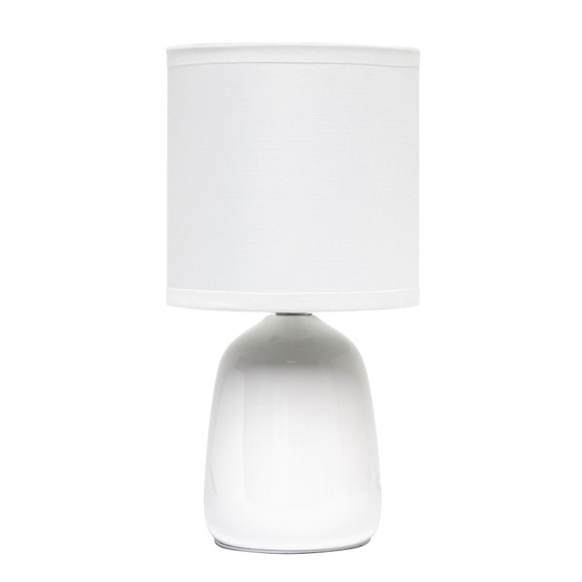 ALL THE RAGES INC LT1134-OFF Simple Designs Thimble Base Table Lamp, 10-1/16inH, Off White/Off White