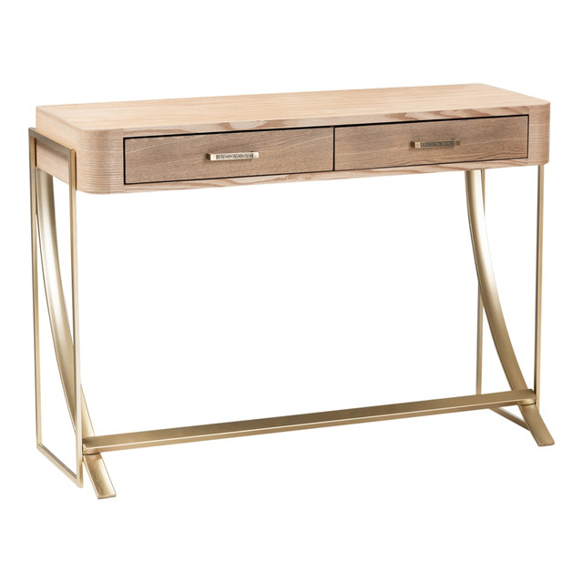 WHOLESALE INTERIORS, INC. 2721-9202 Baxton Studio Contemporary Console Table, 29-1/2inH x 42-1/2inW x 16-1/8inD, Gold/Natural