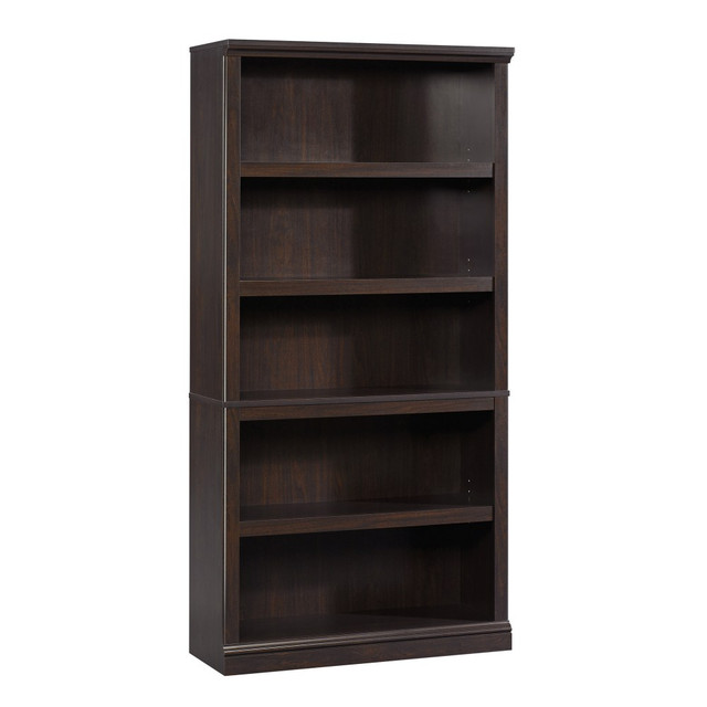 SAUDER WOODWORKING CO. Sauder 410375  Select 69 13/16inH 5-Shelf Transitional Bookcase, Brown/Medium Finish, Standard Delivery
