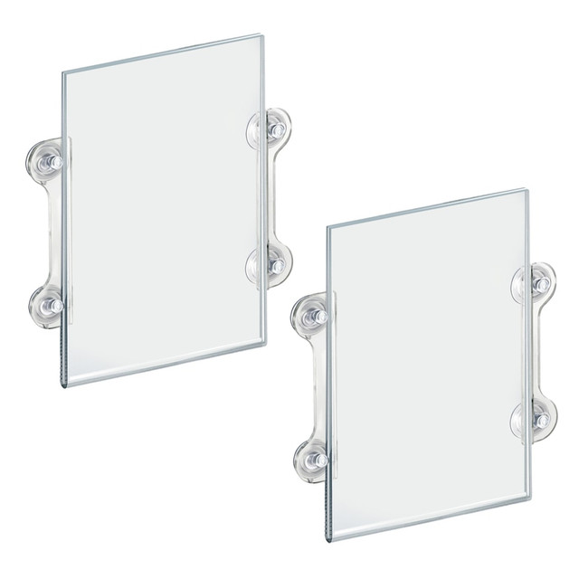 AZAR DISPLAYS 106606 Clear Acrylic Window/Door Sign Holder Frame with Suction Cups, 8.5inW x 14inH, Clear, Pack Of 2 AZAR DISPLAYS 106606 Clear Acrylic Window/Door Sign Holder Frame with Suction Cups, 8.5inW x 14inH, Clear, Pack Of 2