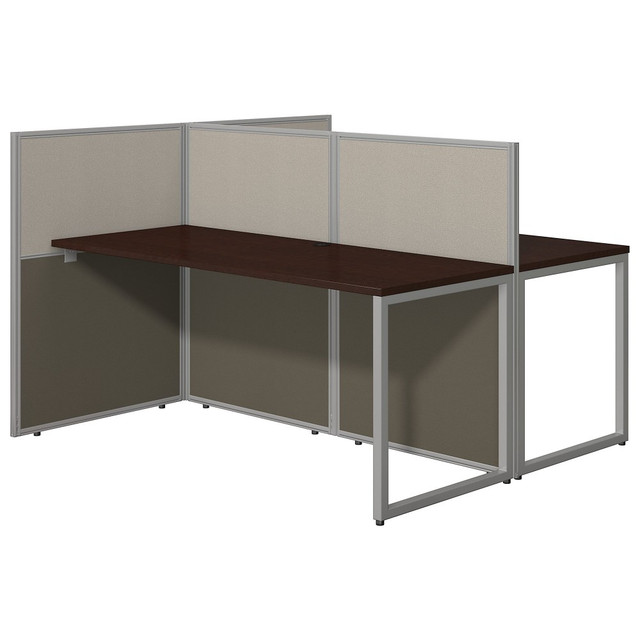 BUSH INDUSTRIES INC. Bush Business Furniture EOD460MR-03K  Easy Office 60inW 2-Person Cubicle Desk Workstation With 45inH Panels, Mocha Cherry/Silver Gray, Standard Delivery