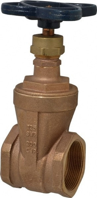 NIBCO NL0J00D Gate Valve: Non-Rising Stem, 2" Pipe, Threaded, Bronze