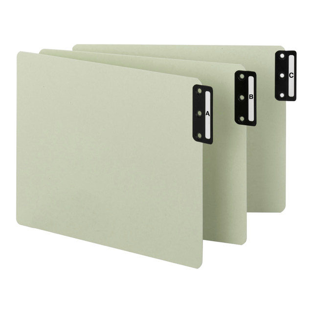 SMEAD MFG CO A1243-25 Smead Pressboard End-Tab Guides, A-Z, Vertical, Extra-Wide Letter-Size, 100% Recycled, Gray/Green, Pack Of 25 SMEAD MFG CO A1243-25 Smead Pressboard End-Tab Guides, A-Z, Vertical, Extra-Wide Letter-Size, 100% Recycled, Gray/Green, Pack Of 25