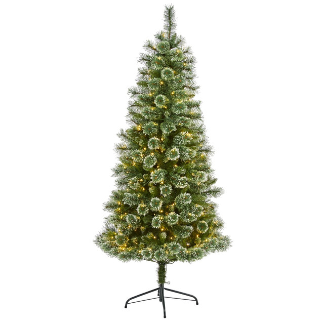NEARLY NATURAL INC. T1635 Nearly Natural Wisconsin Slim Snow Tip Pine Artificial Christmas Tree, 6ft NEARLY NATURAL INC. T1635 Nearly Natural Wisconsin Slim Snow Tip Pine Artificial Christmas Tree, 6ft
