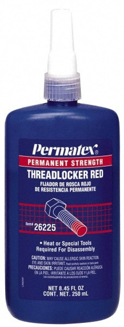 Permatex. 26225 Threadlocker: Red, Liquid, 250 mL, Bottle