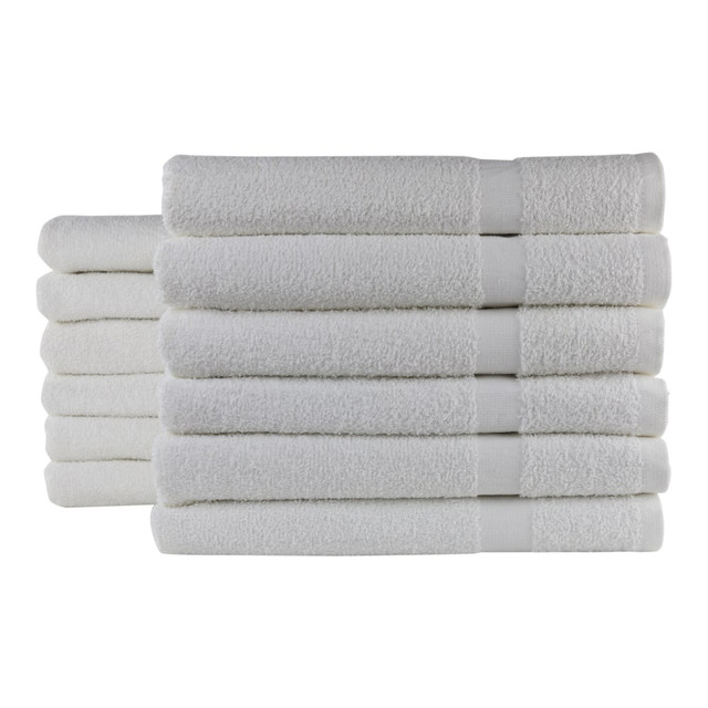 After a long shower or soothing bath, guests can dry off with these 1888 Mills Durability Bath Towels. The soft cotton material offers a plush feel and absorbs the water to leave your guests dry and comfortable.  Designed for hotel use. Can also be used by the pool, in the bathroom, on the beach and in the gym.  100% cotton loop construction offers a soft feel and optimal absorbency. Single-cam border design provides added strength.  Carefully made to resist shrinking and retain the brightness.  Built for hospitality use by reducing dry time.  OEKO Tex Standard 100-certified design.  Machine wash warm, but do not use bleach. Tumble dry low, do not iron and do not dry clean.