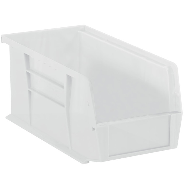 B O X MANAGEMENT, INC. Partners Brand BINP1155CL  Plastic Stack & Hang Bin Boxes, Small Size, 10 7/8in x 5 1/2in x 5in, Clear, Pack Of 12