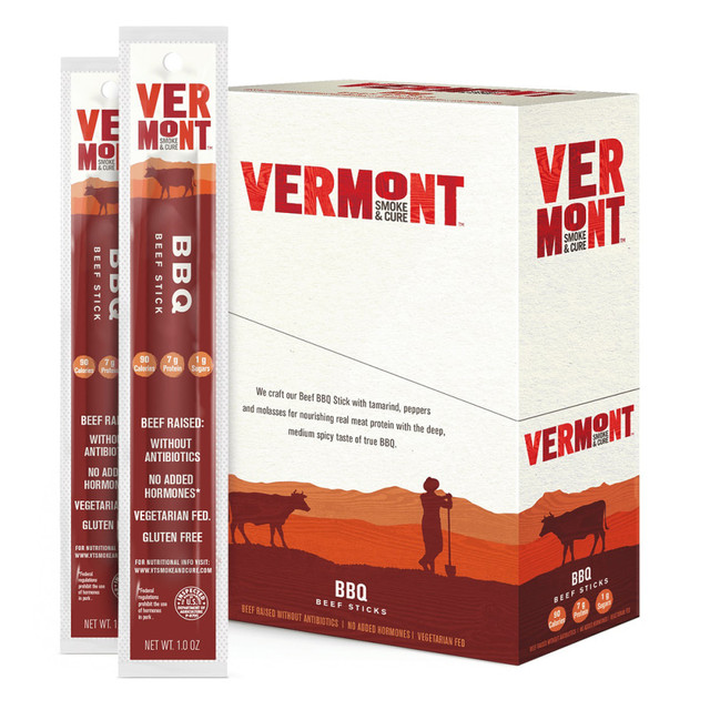 VERMONT SMOKE & CURE, INC. 32573 Vermont Smoke & Cure BBQ Beef Sticks, 1 oz, Pack Of 24 Sticks