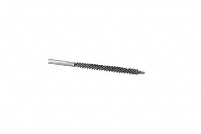 Schaefer Brush 43804 Double Stem/Spiral Tube Brush: 3/8" Dia, 6" OAL, Stainless Steel Bristles