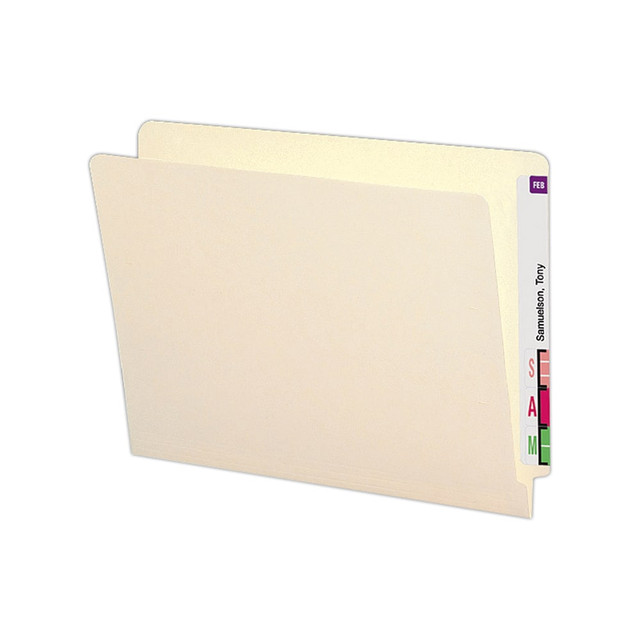 SMEAD MFG CO ET2-1509L Smead Manila Reinforced End-Tab Folders, 9inH, Straight Cut, Letter Size, Pack Of 100 SMEAD MFG CO ET2-1509L Smead Manila Reinforced End-Tab Folders, 9inH, Straight Cut, Letter Size, Pack Of 100