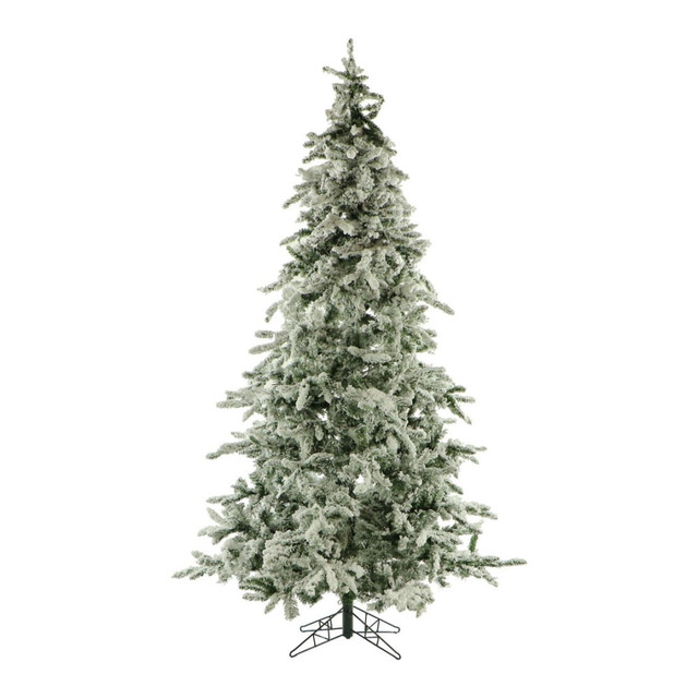 FRASER HILL FFMP075-0SN Fraser Flocked Mountain Pine Unlit Christmas Tree, 7 1/2ft, Snow