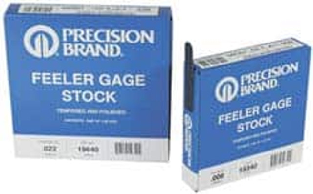 Precision Brand 19240 Feeler Stock Roll: 0.004" Thick, 1/2" Wide, 25' Long, High Carbon Steel