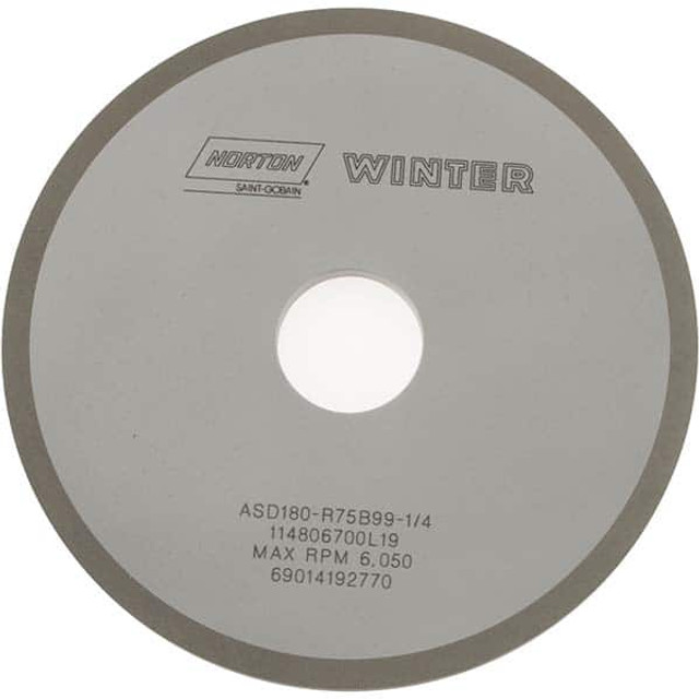 Norton 69014192770 Surface Grinding Wheel: 6" Dia, 1/4" Thick, 1-1/4" Hole, 180 Grit